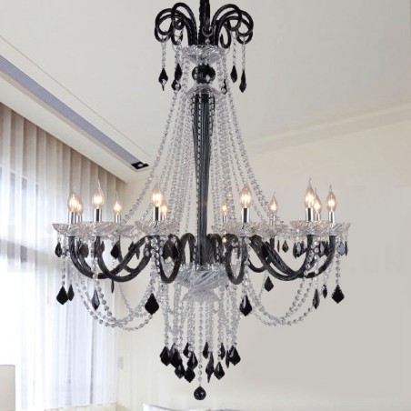 Lustre bougie en cristal noir Lustre bougie en cristal noir