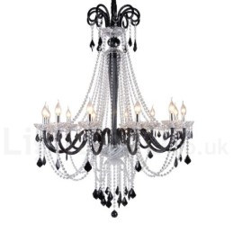 Lustre bougie en cristal noir