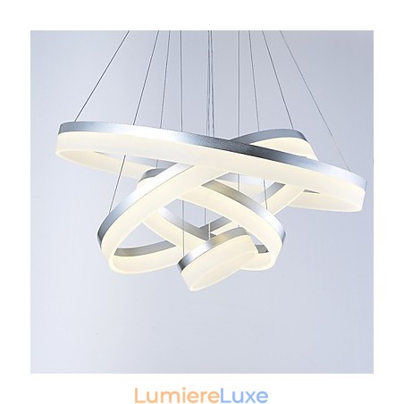 Lustre en acrylique avec anneau et luminaires suspendus Lustre en acrylique avec anneau et luminaires suspendus