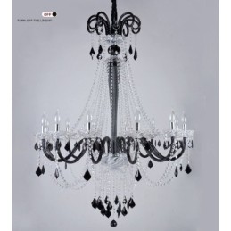 Lustre bougie en cristal noir