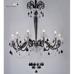 Lustre bougie en cristal noir