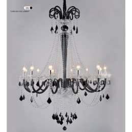Lustre bougie en cristal noir