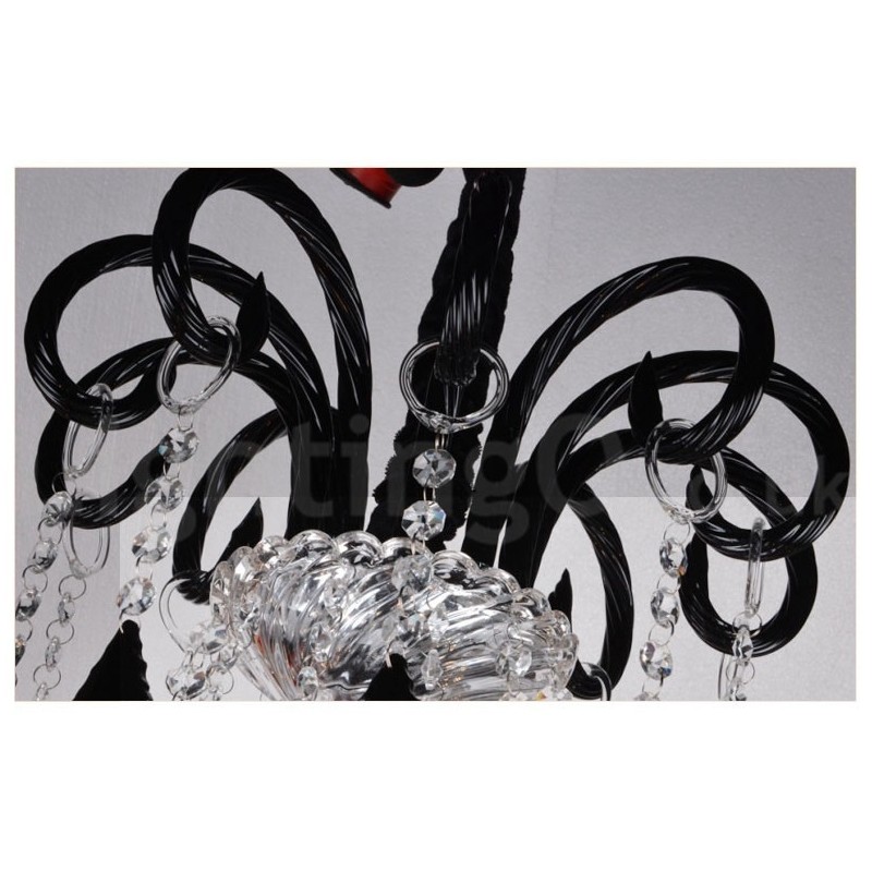 Lustre bougie en cristal noir