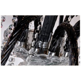 Lustre bougie en cristal noir