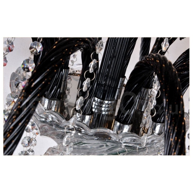 Lustre bougie en cristal noir