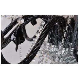 Lustre bougie en cristal noir
