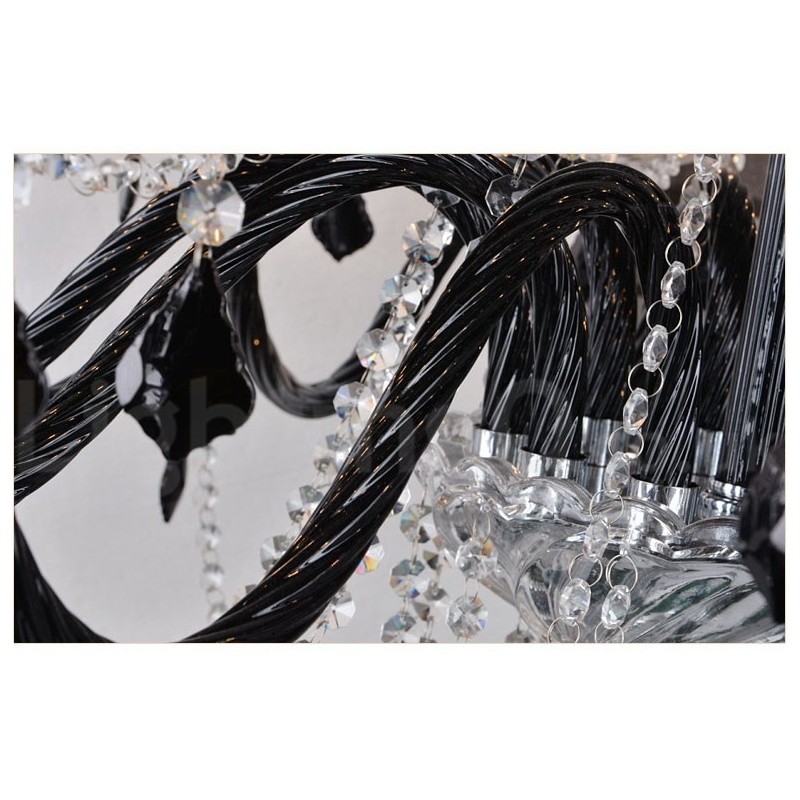 Lustre bougie en cristal noir