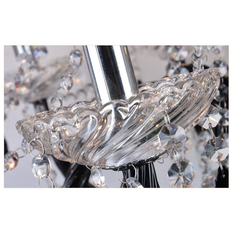 Lustre bougie en cristal noir