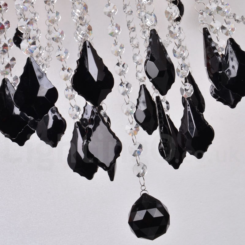 Lustre bougie en cristal noir