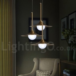 Suspension style industriel mini doré à 1 lumière, finition peinte électrolytique avec abat-jour en verre