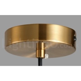 Suspension style industriel mini doré à 1 lumière, finition peinte électrolytique avec abat-jour en verre