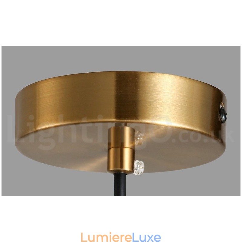 Suspension style industriel mini doré à 1 lumière, finition peinte électrolytique avec abat-jour en verre