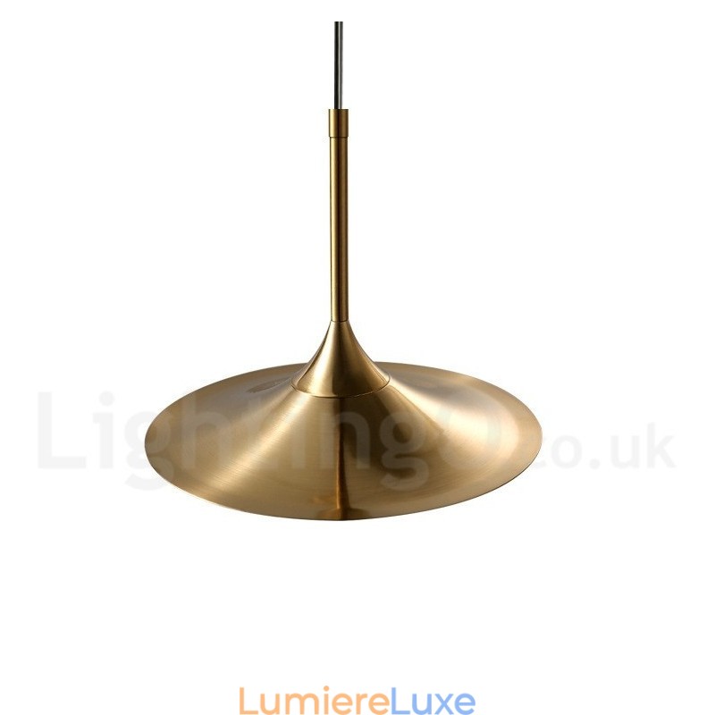 Suspension style industriel mini doré à 1 lumière, finition peinte électrolytique avec abat-jour en verre