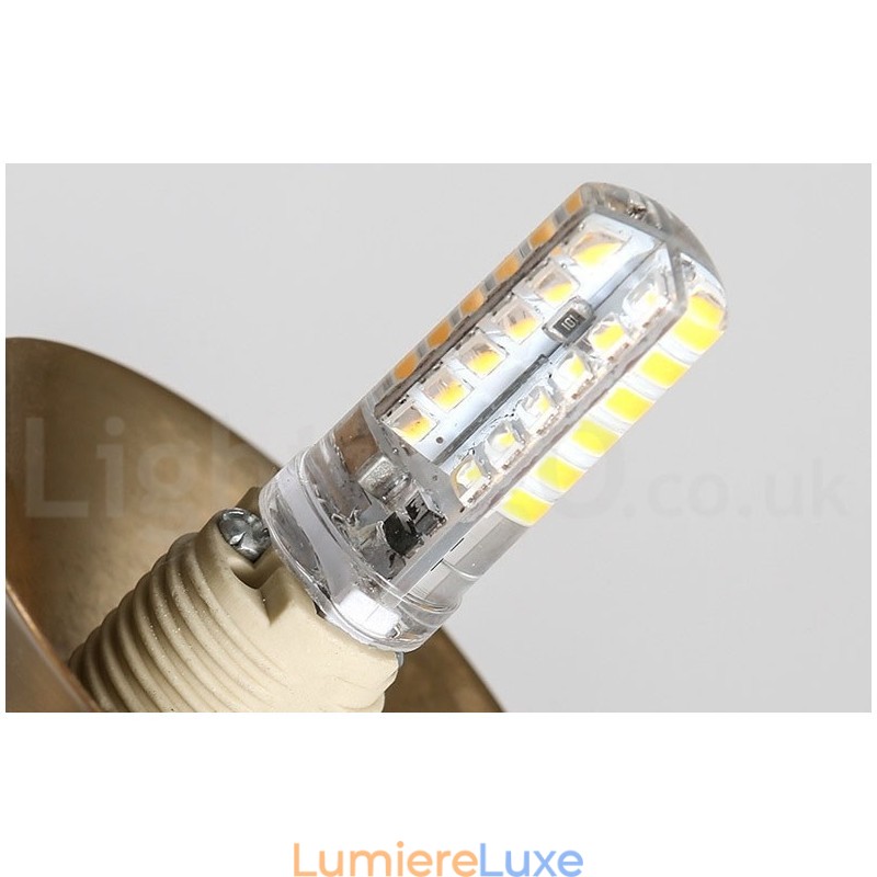 Suspension style industriel mini doré à 1 lumière, finition peinte électrolytique avec abat-jour en verre