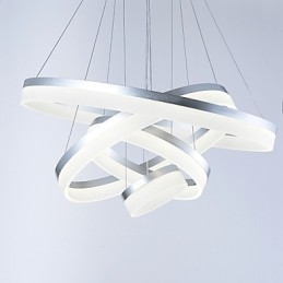 Lustre en acrylique avec anneau et luminaires suspendus