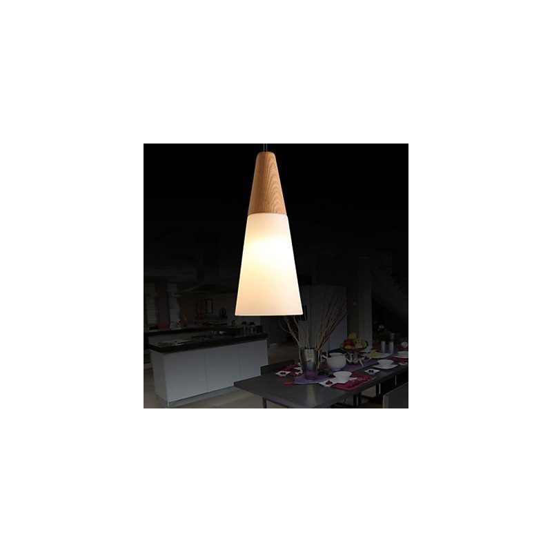 Lustre Mini Style Moderne Contemporain Bois Bambou