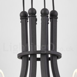 Lustre post-moderne à 6 lumières avec abat-jour en acrylique