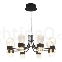 Lustre nordique post-moderne à 8 lumières, design 2021, avec abat-jour en acrylique