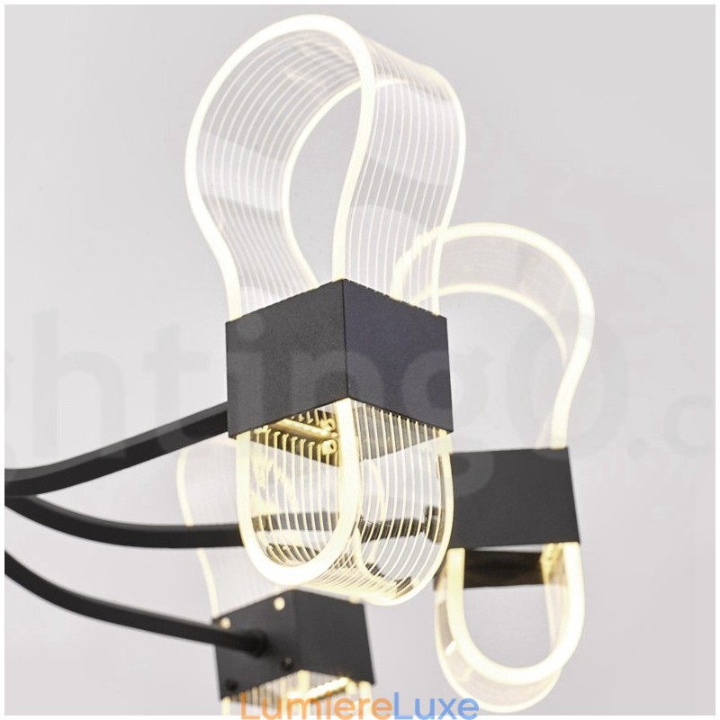 Lustre nordique post-moderne à 8 lumières, design 2021, avec abat-jour en acrylique