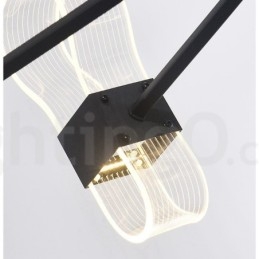 Lustre nordique post-moderne à 8 lumières, design 2021, avec abat-jour en acrylique