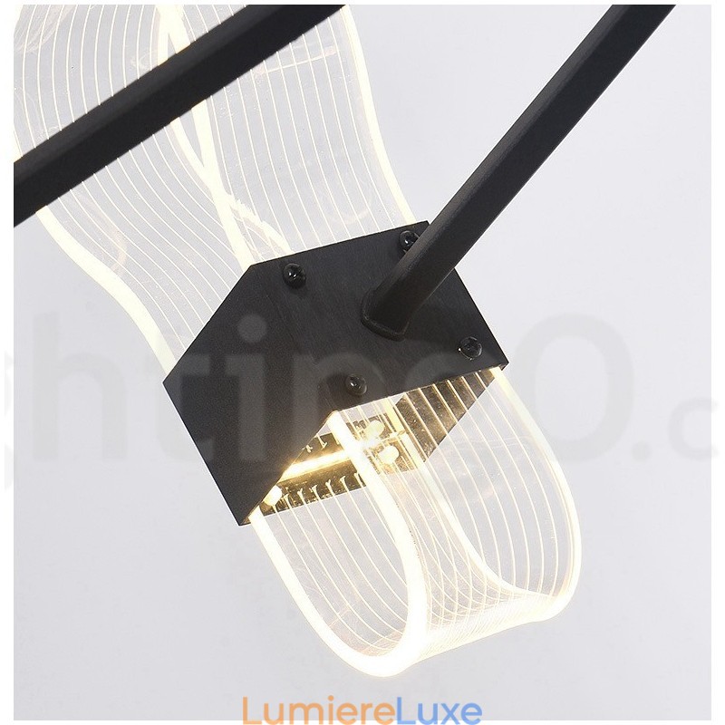 Lustre nordique post-moderne à 8 lumières, design 2021, avec abat-jour en acrylique