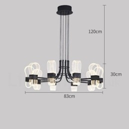 Lustre nordique post-moderne 2021 à 10 lumières avec abat-jour en acrylique