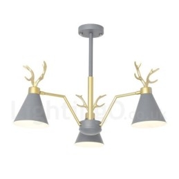 Lustre nordique moderne à 3 lumières en forme de bois de cerf