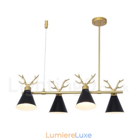Lustre nordique moderne à 4 lumières en forme de bois de cerf Lustre nordique moderne à 4 lumières en forme de bois de cerf