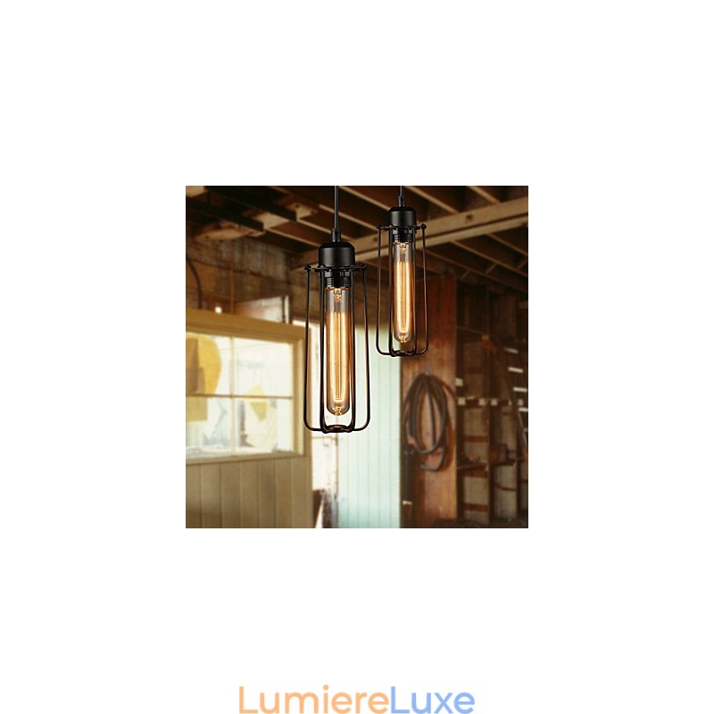 Lustre Mini Style Rustique Lodge Rétro Métal Suspension 3 Lumières
