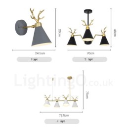 Lustre nordique moderne à 8 lumières en forme de bois de cerf