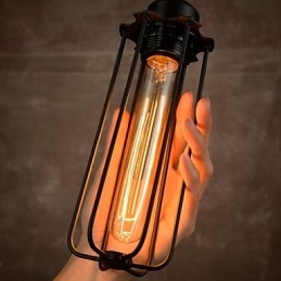 Lustre Mini Style Rustique Lodge Rétro Métal Suspension 3 Lumières