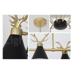 Lustre nordique moderne à 10 lumières en forme de bois de cerf