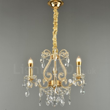 Lustre suspendu en cristal de style américain à 3 lumières, couleur or et argent, magasin de lumière Lustre suspendu en cristal de style américain à 3 lumières, couleur or et argent, magasin de lumière