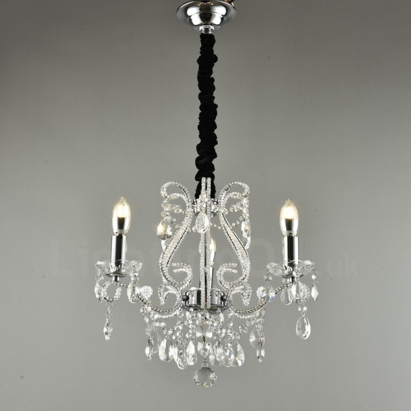 Lustre suspendu en cristal de style américain à 3 lumières, couleur or et argent, magasin de lumière