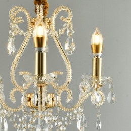Lustre suspendu en cristal de style américain à 3 lumières, couleur or et argent, magasin de lumière