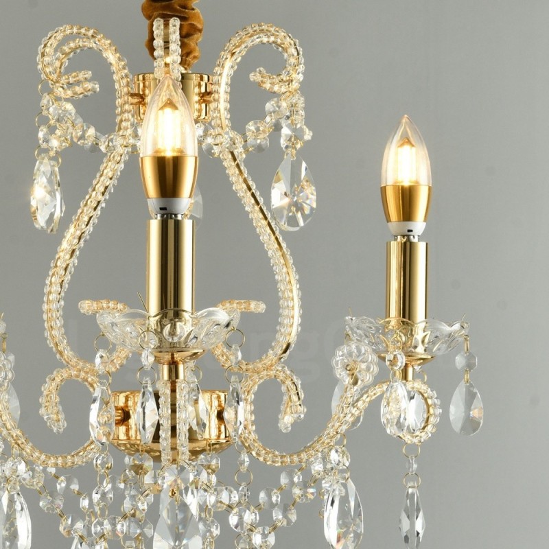 Lustre suspendu en cristal de style américain à 3 lumières, couleur or et argent, magasin de lumière