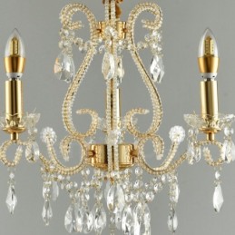 Lustre suspendu en cristal de style américain à 3 lumières, couleur or et argent, magasin de lumière