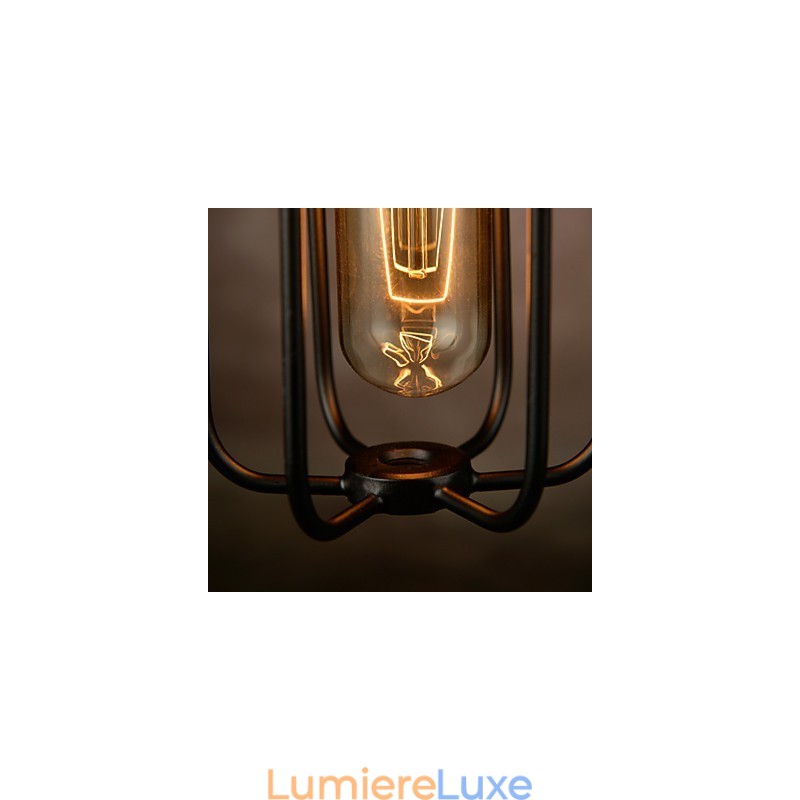 Lustre Mini Style Rustique Lodge Rétro Métal Suspension 3 Lumières