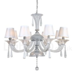 Lustre bougie en cristal transparent