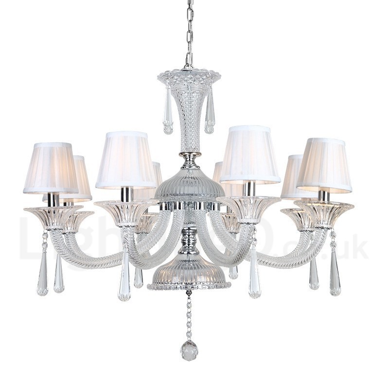 Lustre bougie en cristal transparent
