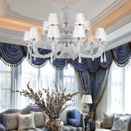 Lustre bougie en cristal transparent