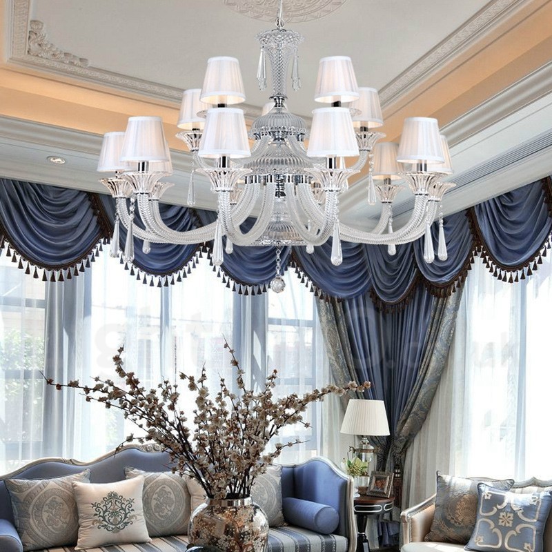 Lustre bougie en cristal transparent