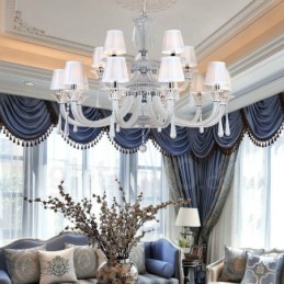 Lustre bougie en cristal transparent