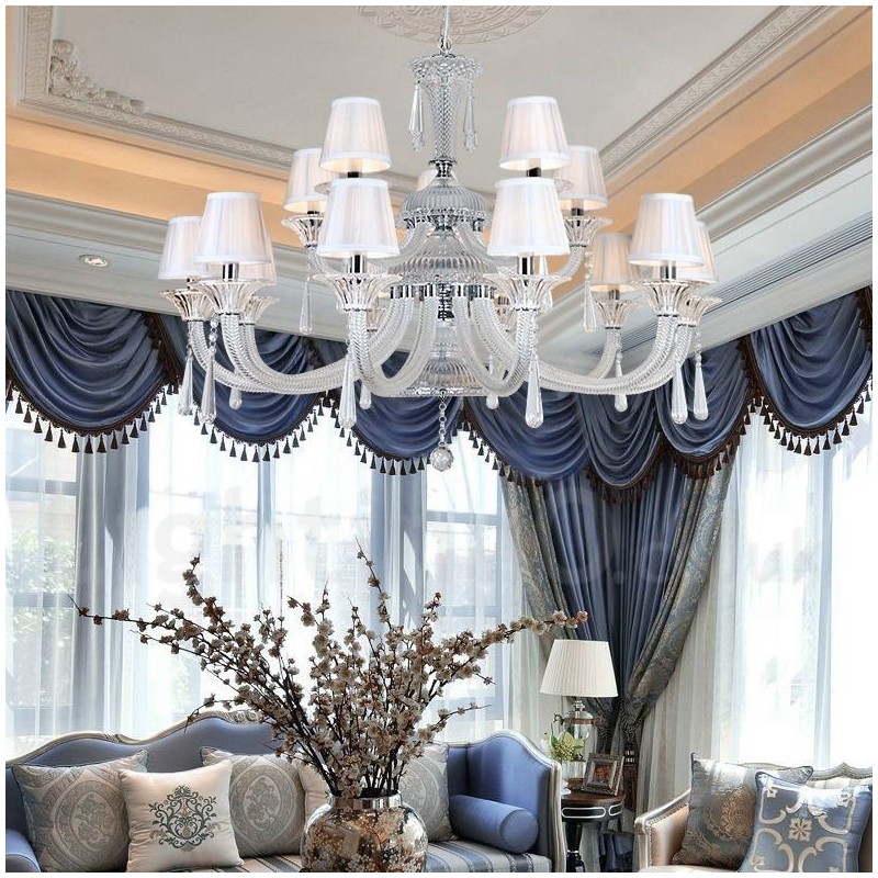 Lustre bougie en cristal transparent
