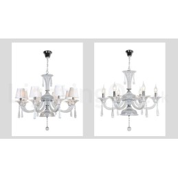 Lustre bougie en cristal transparent