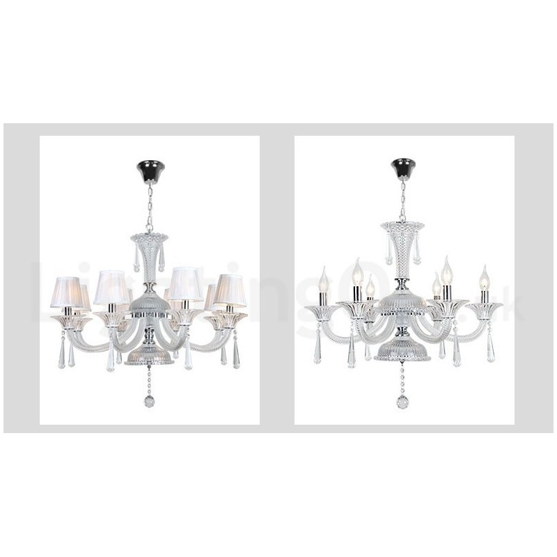 Lustre bougie en cristal transparent