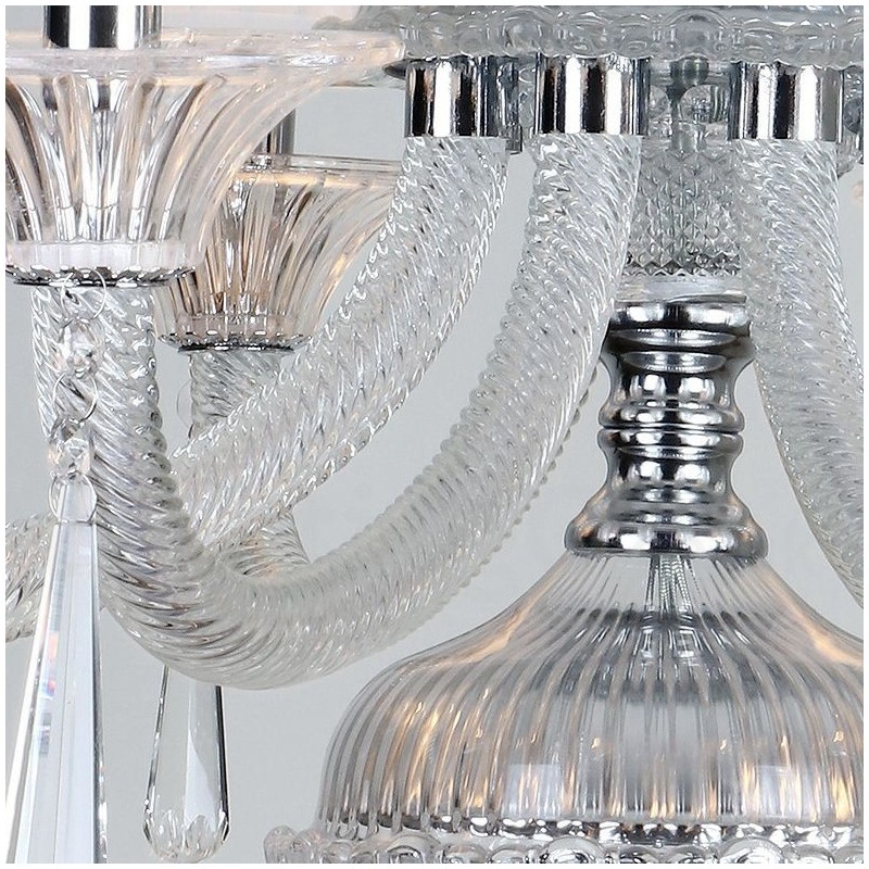 Lustre bougie en cristal transparent