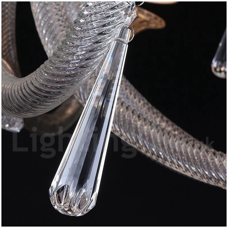 Lustre bougie en cristal transparent