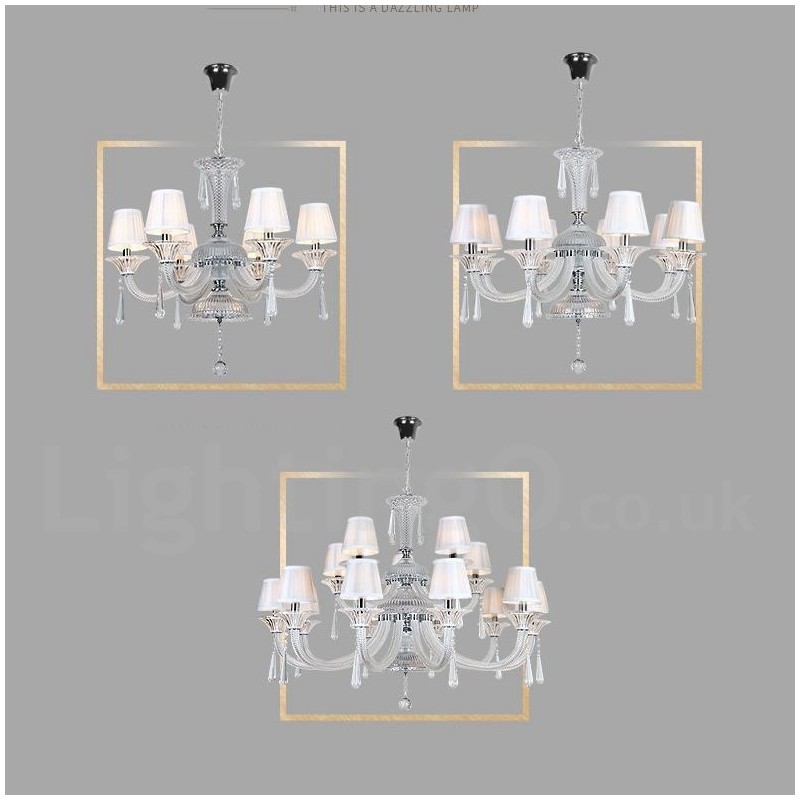 Lustre bougie en cristal transparent