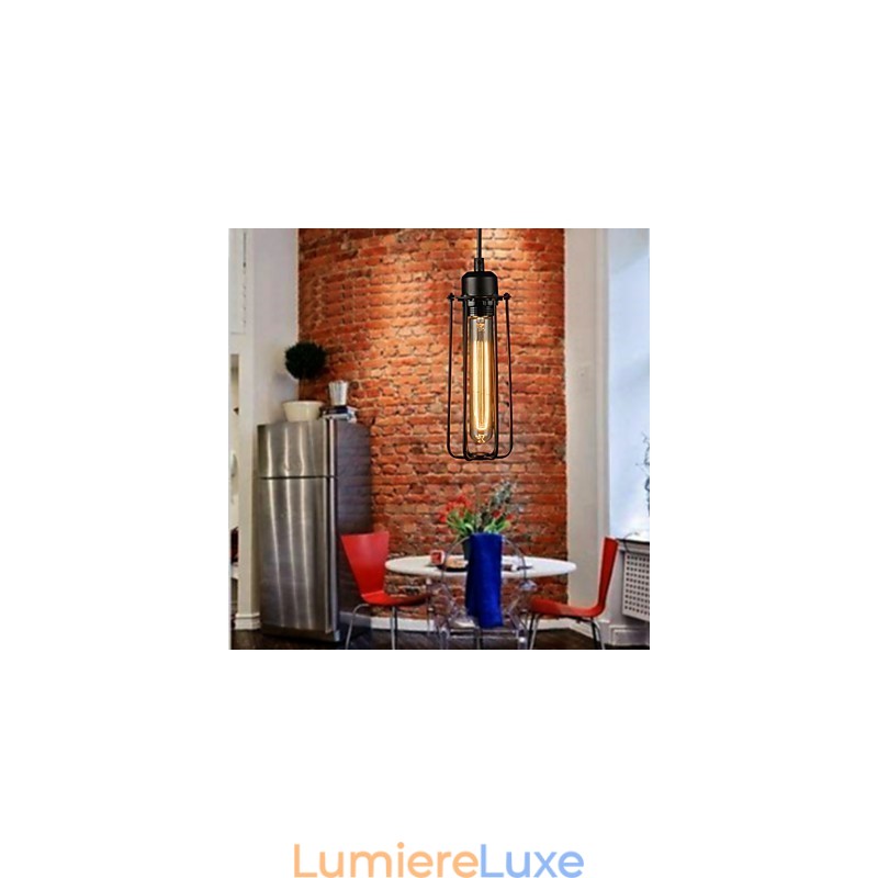 Lustre Mini Style Rustique Lodge Rétro Métal Suspension 3 Lumières